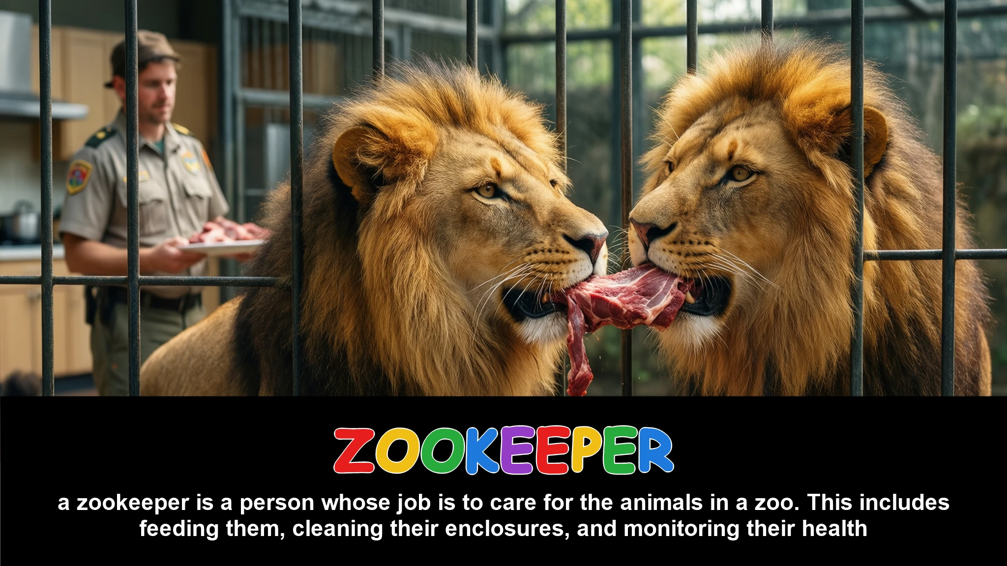 English Illustration for zookeeper